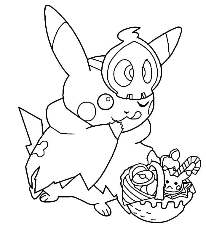 Desenho dePikachu de Halloween 3 para colorir