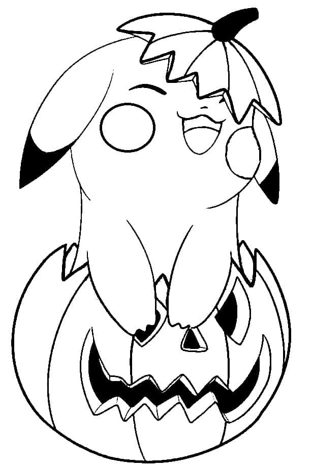 Desenho dePikachu de Halloween 4 para colorir