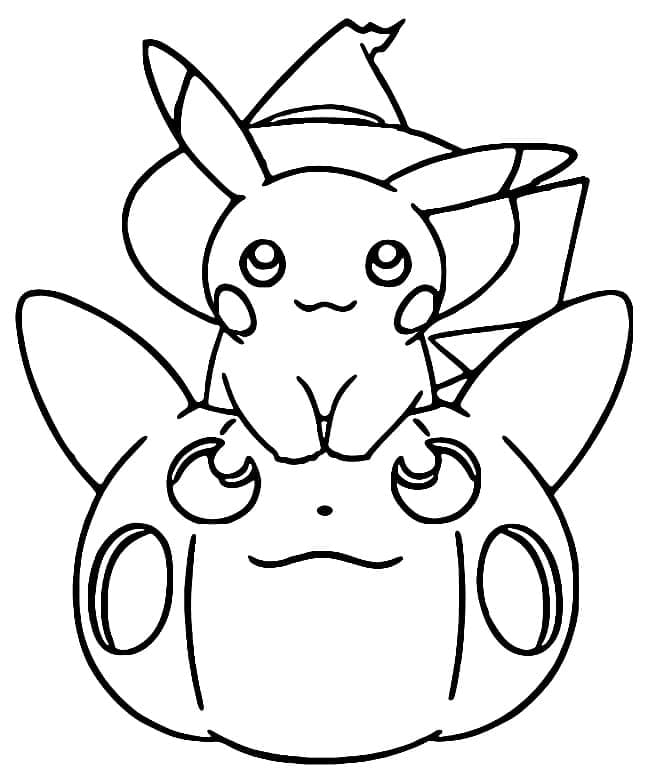 Desenho dePikachu de Halloween 6 para colorir