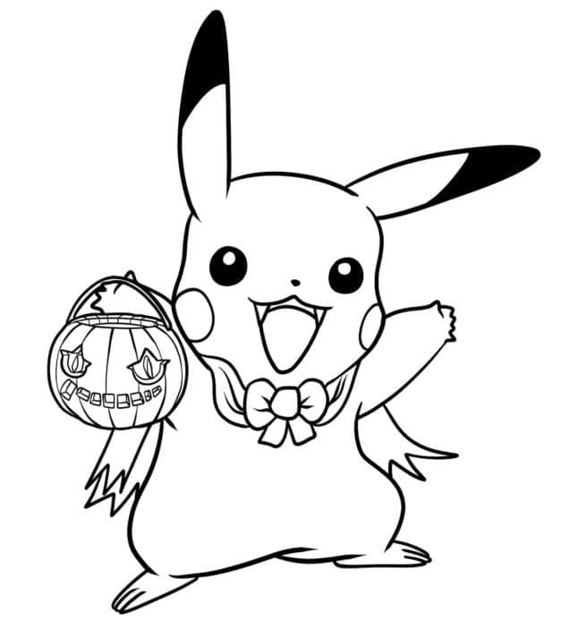 Desenho dePikachu de Halloween 7 para colorir