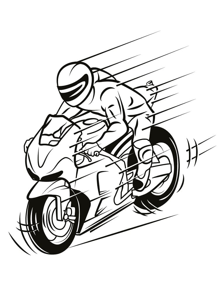 Desenho dePiloto de Moto para colorir