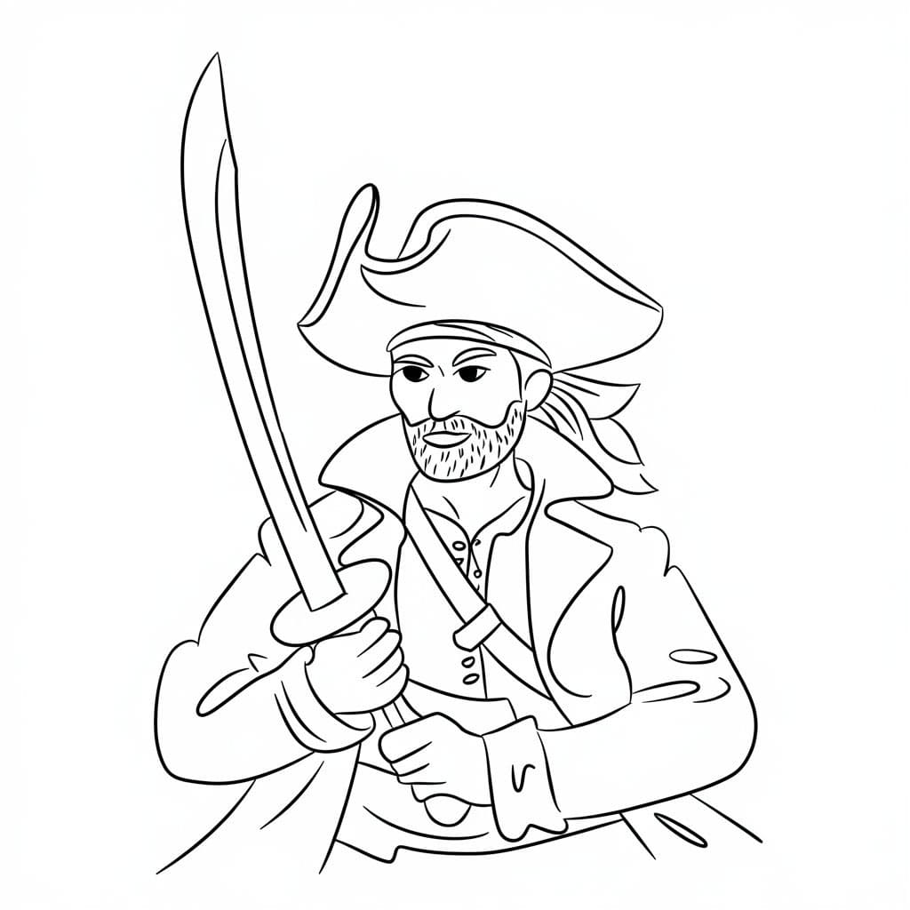 Desenho de Pirata É Bonito para colorir