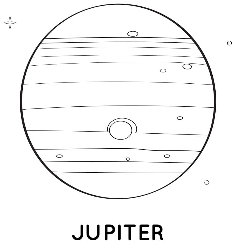 Desenho dePlaneta Júpiter Fácil para colorir