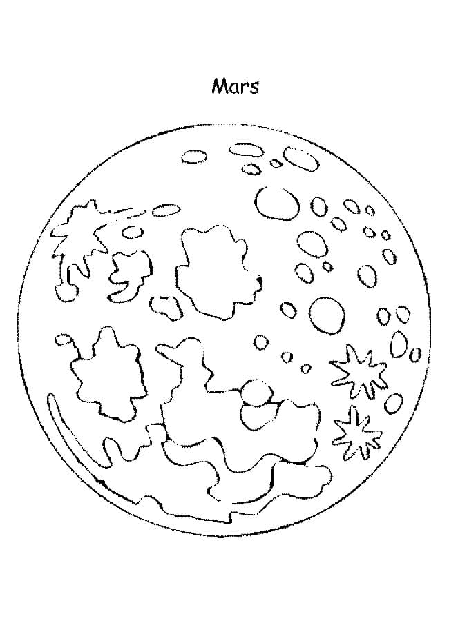 Desenho dePlaneta Marte Para Crianças para colorir