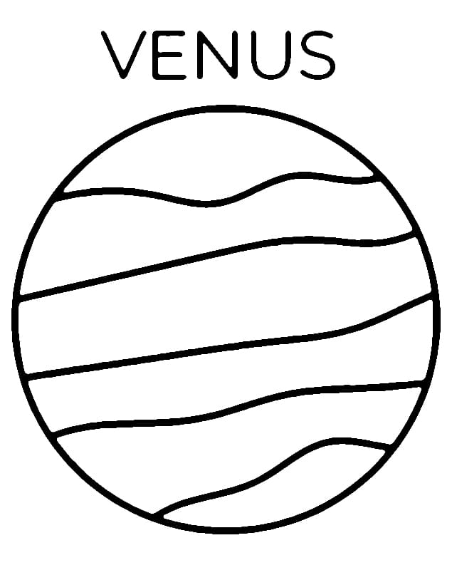 Desenho dePlaneta Vênus Fácil para colorir