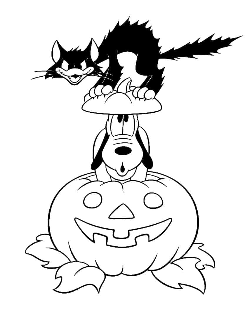 Desenho dePluto no Halloween para colorir