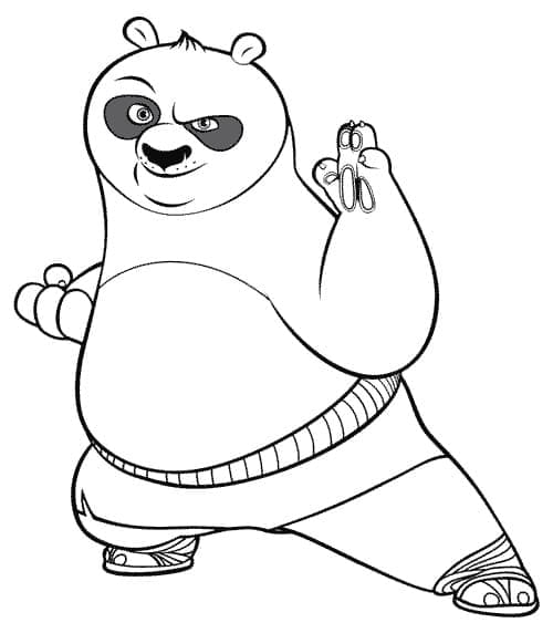 Desenho dePo de Kung Fu Panda para colorir