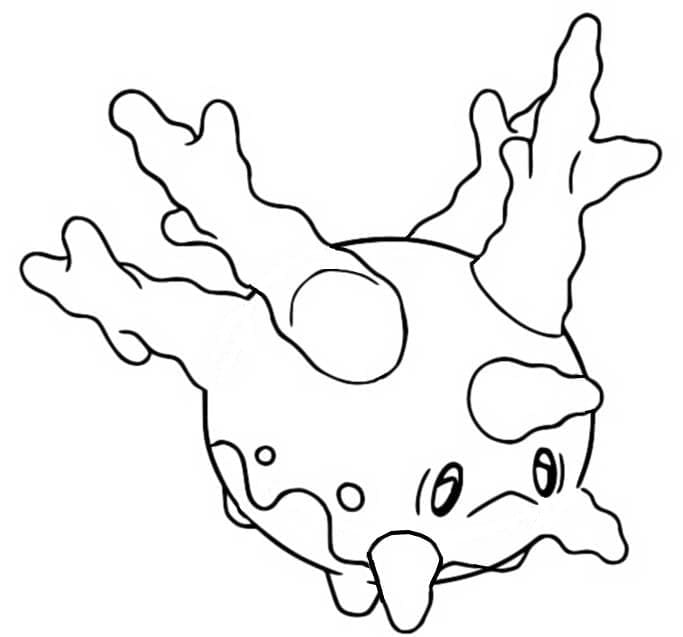 Desenho dePokemon Corsola Triste para colorir