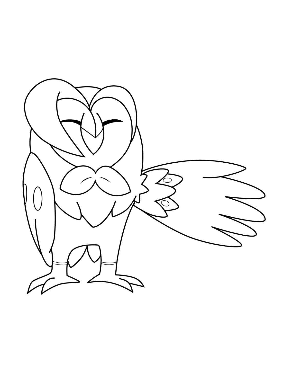 Desenho dePokémon Dartrix Sorridente para colorir