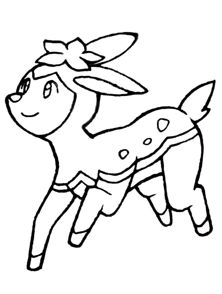 Desenho dePokémon Deerling Fofo para colorir