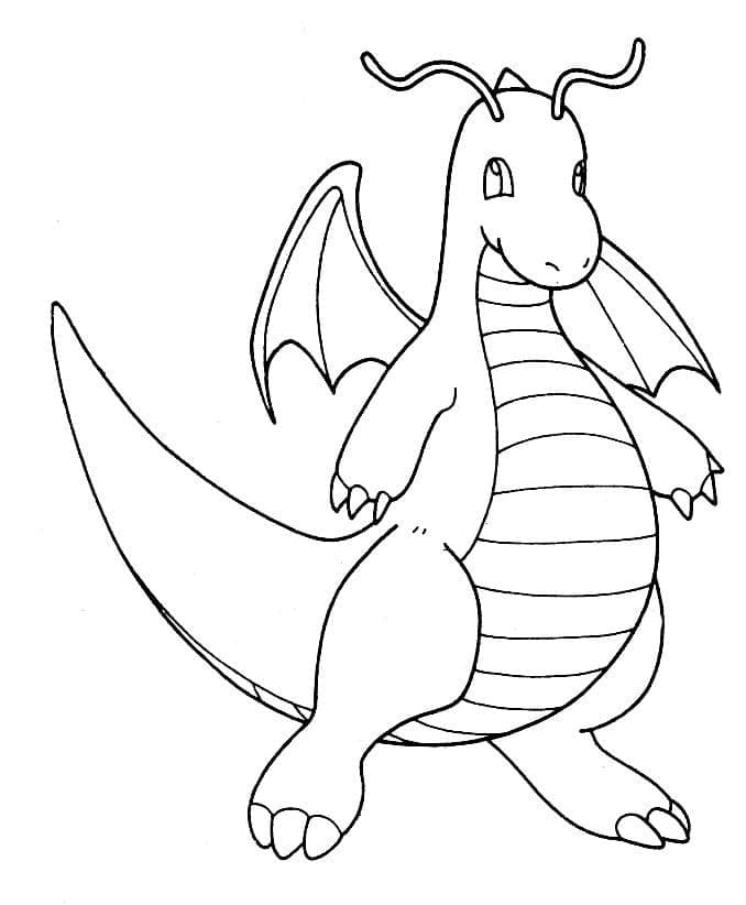 Desenho dePokémon Dragonite para colorir