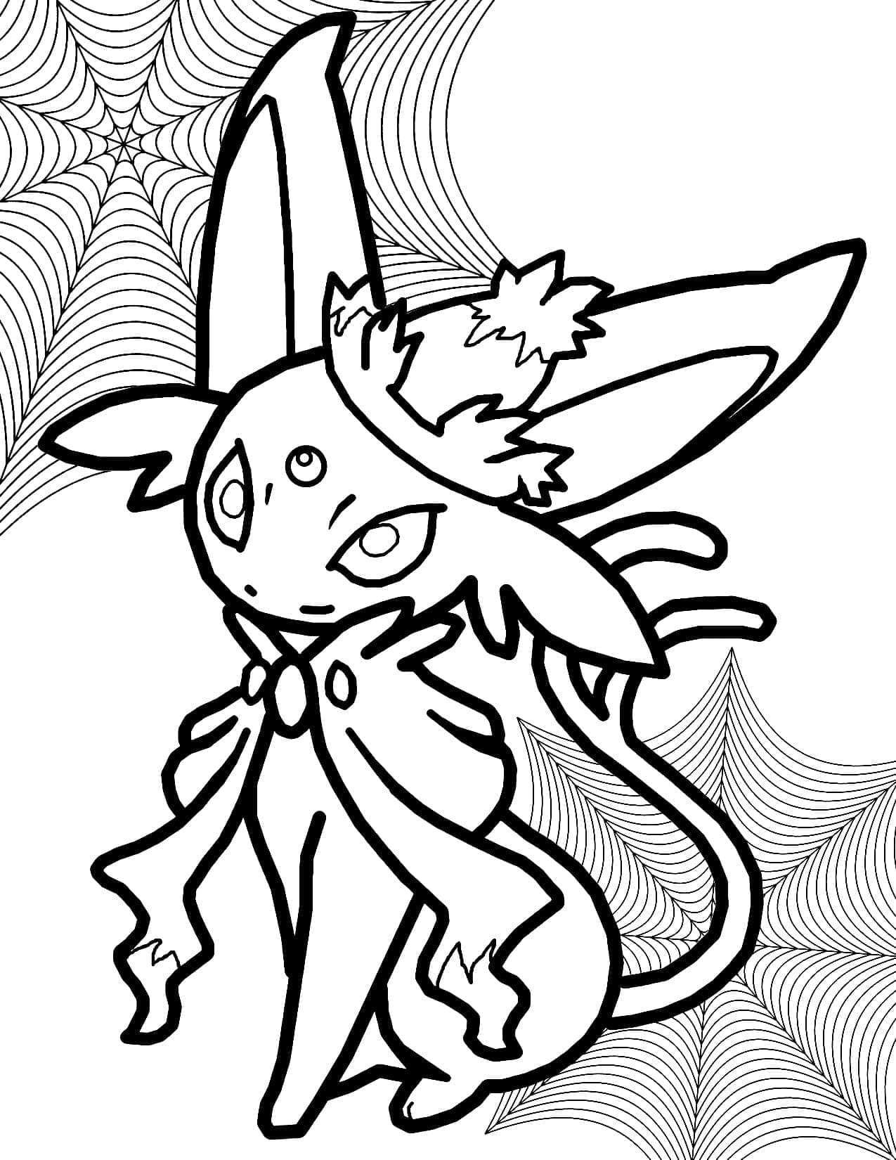 Desenho dePokémon Espeon de Halloween para colorir