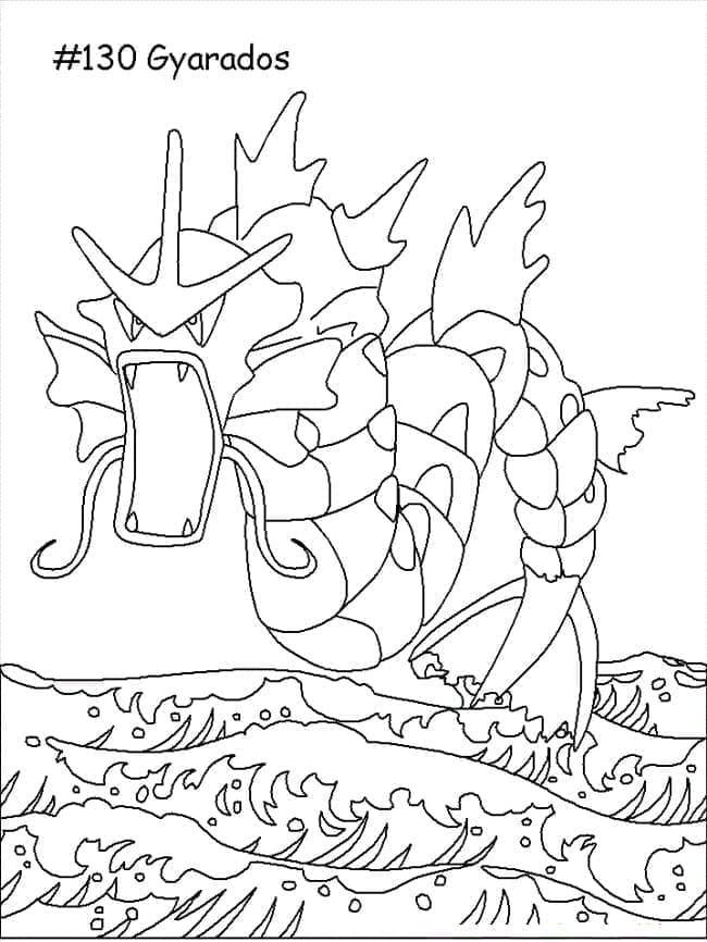 Desenho dePokemon Gyarados Atacando para colorir