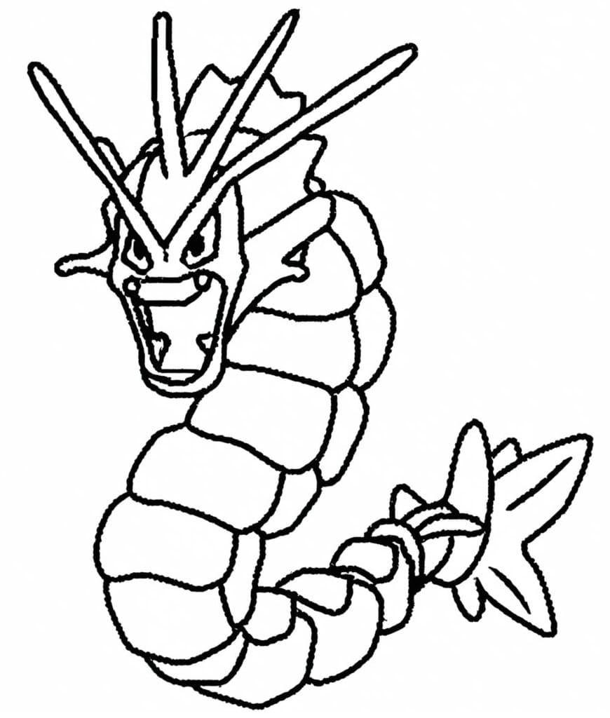 Desenho dePokemon Gyarados Fácil para colorir