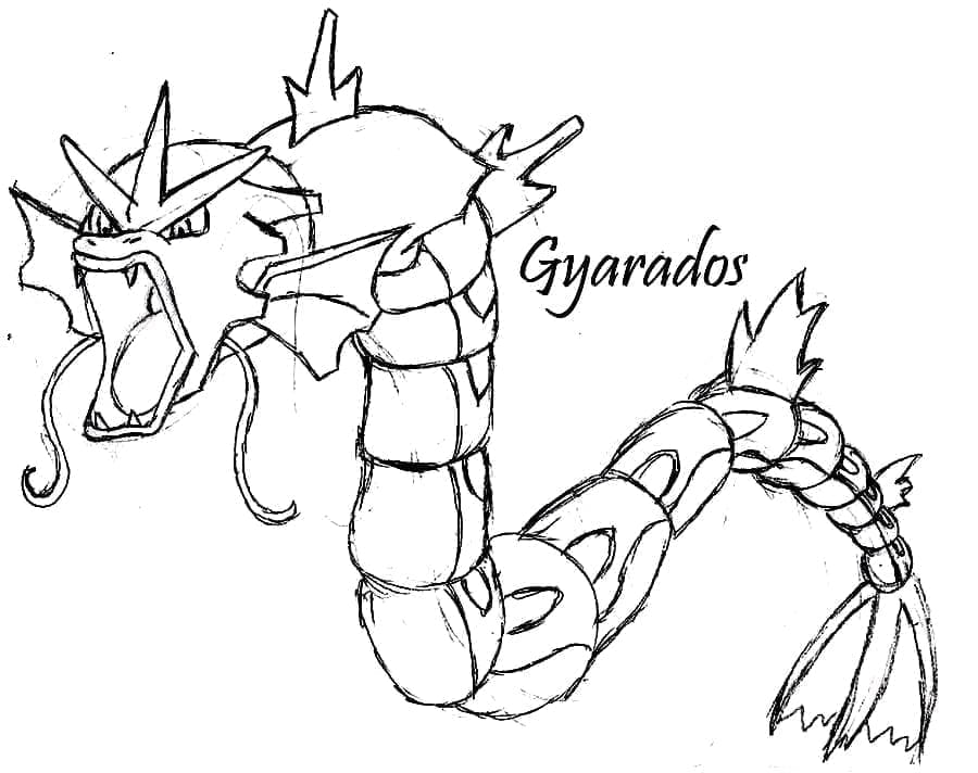 Desenho dePokemon Gyarados Grátis Para Crianças para colorir