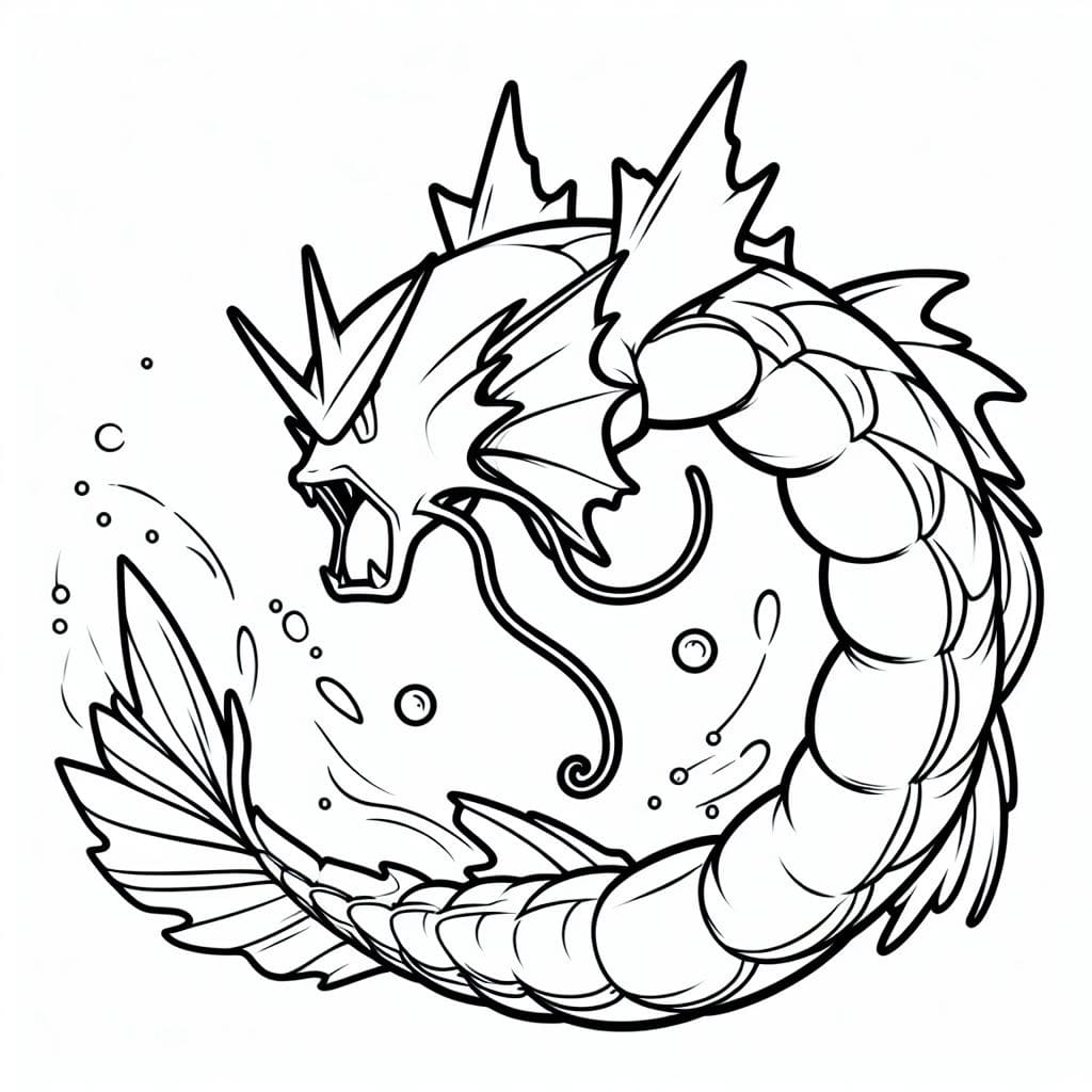 Desenho dePokemon Gyarados Incrível para colorir