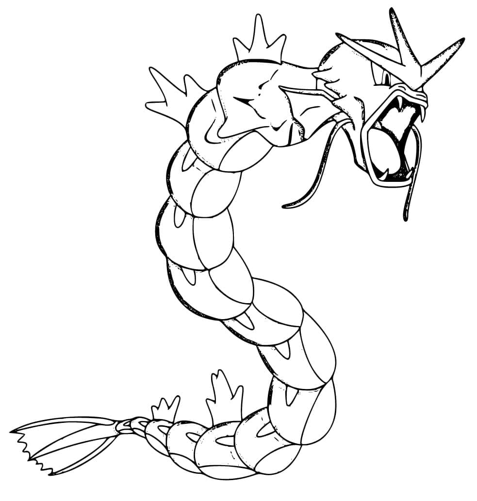 Desenho dePokemon Gyarados Irritado para colorir