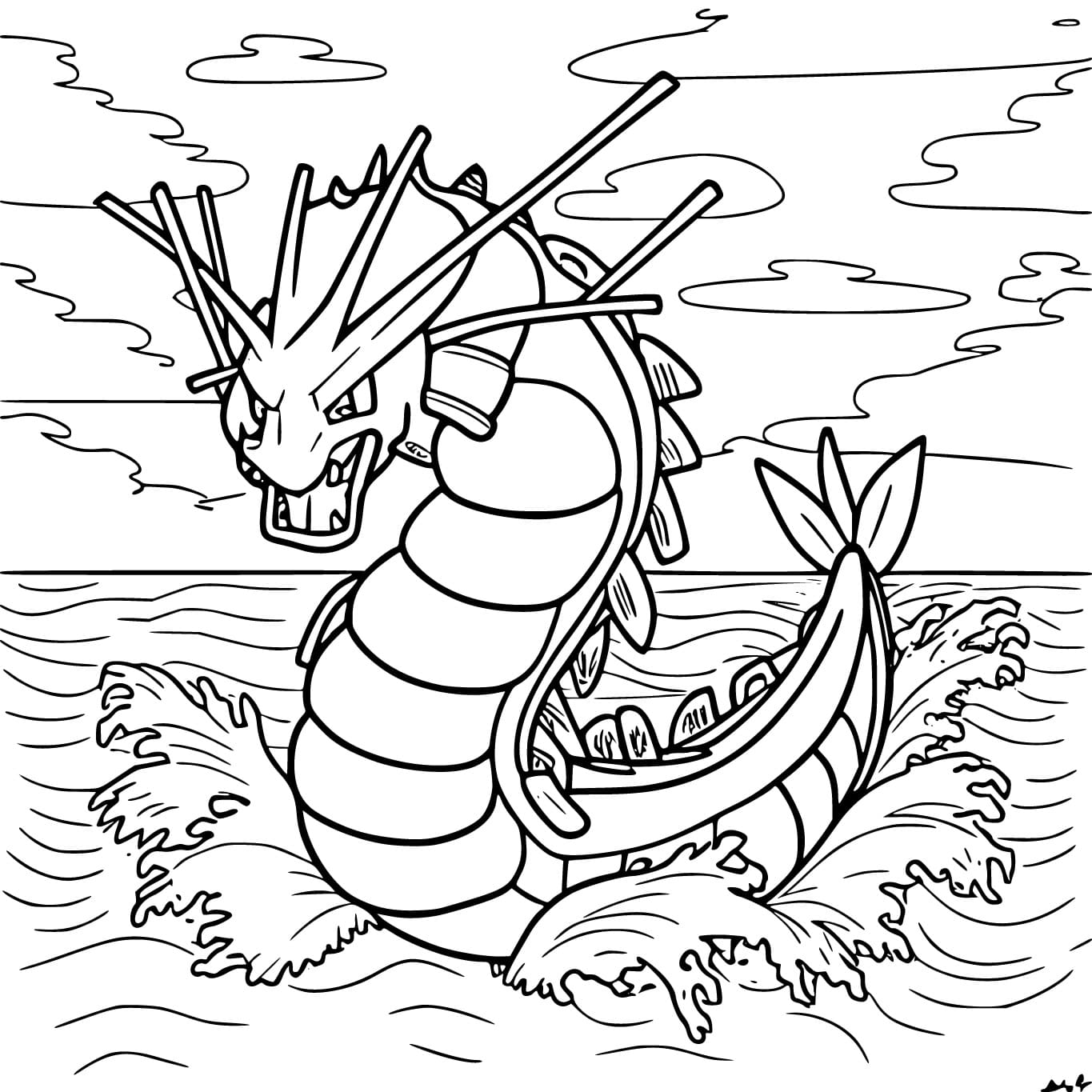 Desenho dePokemon Gyarados para colorir