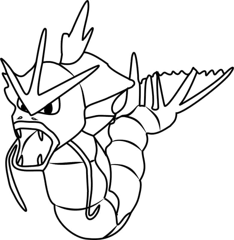 Desenho dePokemon Gyarados Simples para colorir