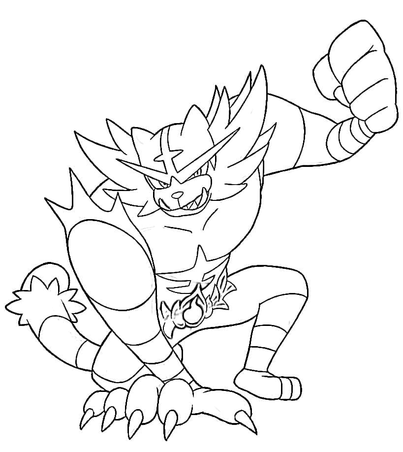 Desenho dePokémon Incineroar 1 para colorir