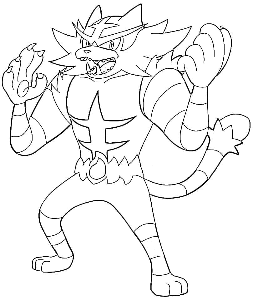 Desenho dePokémon Incineroar Grátis Para Crianças para colorir