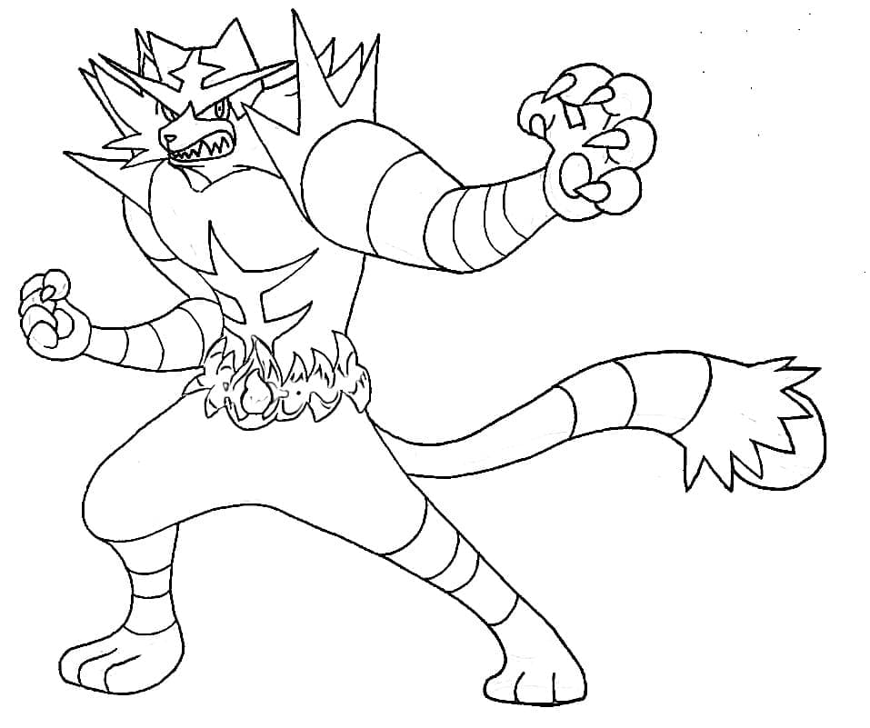 Desenho dePokémon Incineroar Imprimível para colorir