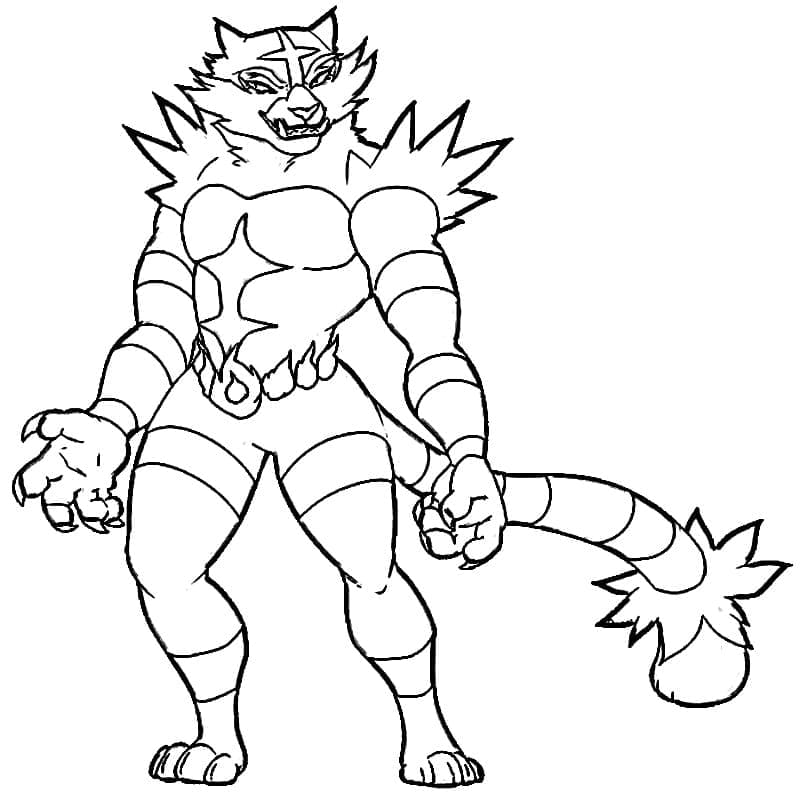 Desenho dePokémon Incineroar Incrível para colorir