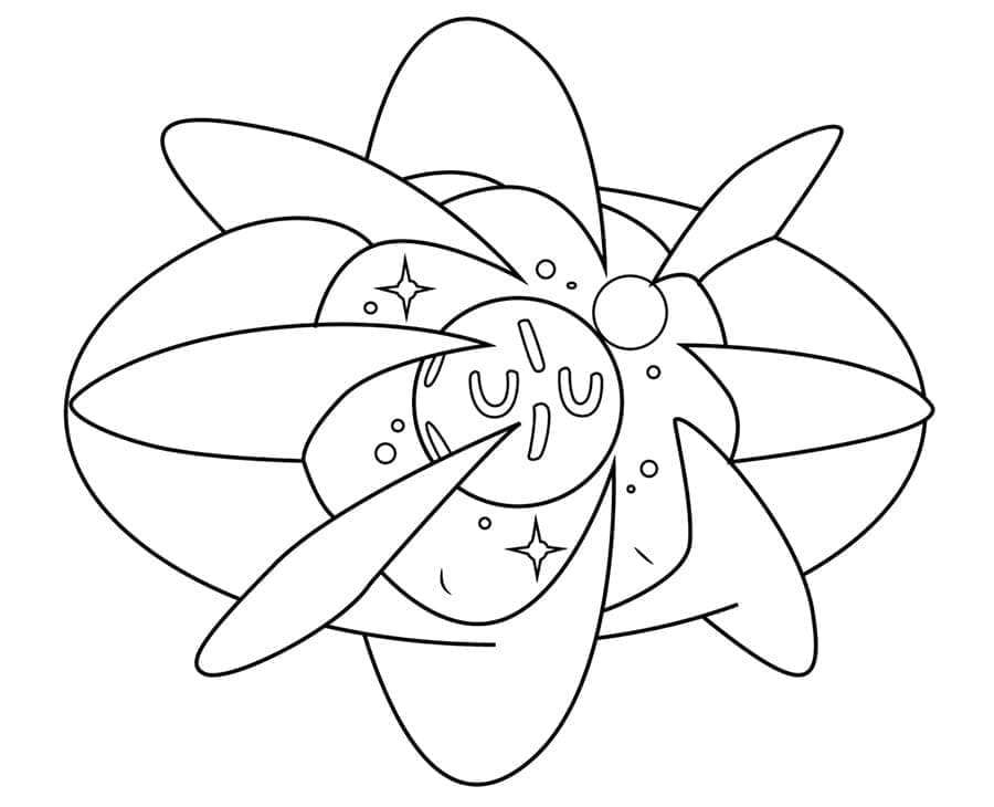 Desenho de Pokémon Lendário Cosmoem para colorir