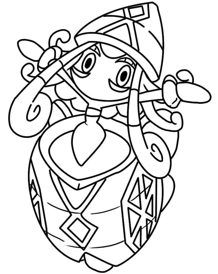 Desenho de Pokémon Lendário Tapu Lele para colorir