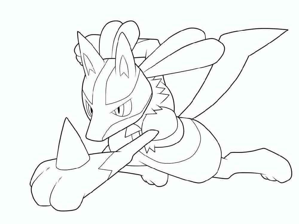 Desenho dePokemon Lucario Grátis para colorir