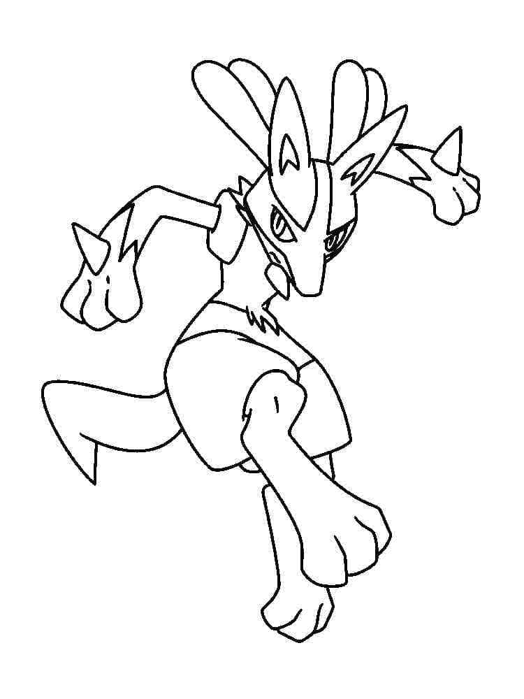 Desenho dePokemon Lucario Grátis Para Crianças para colorir