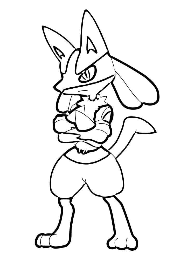 Desenho dePokemon Lucario Imprimível para colorir