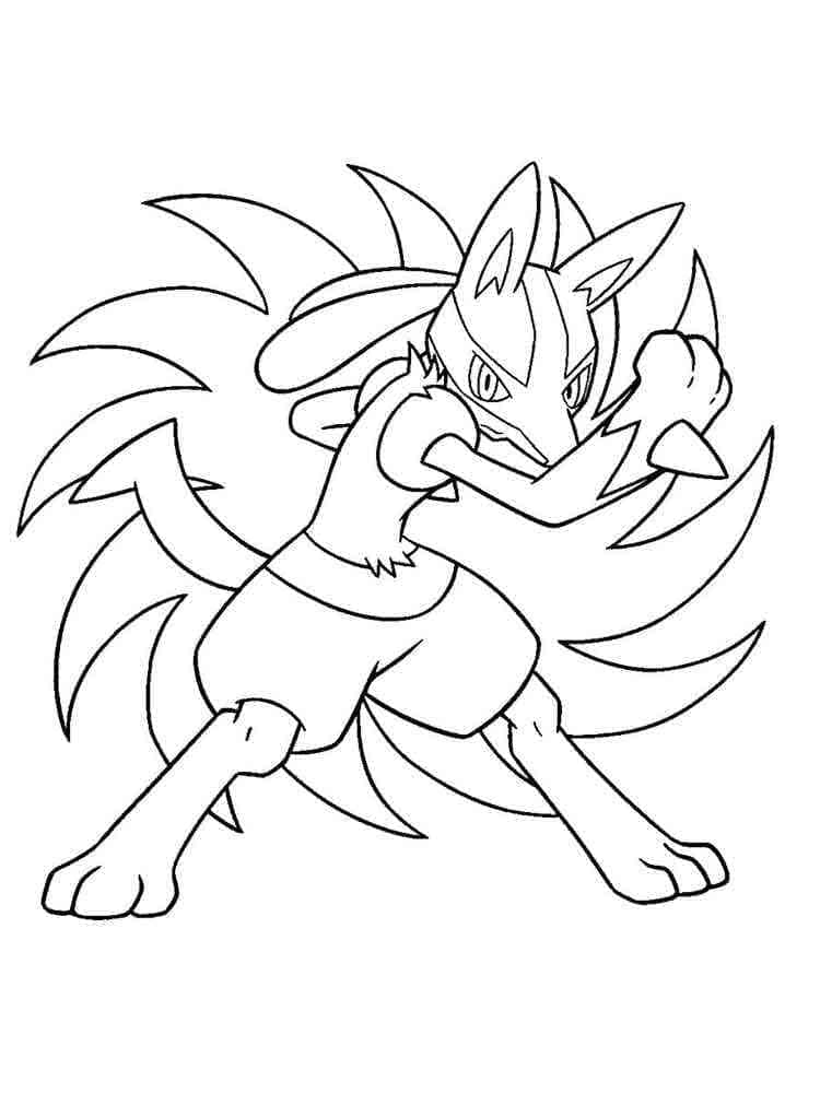 Desenho dePokemon Lucario Para Crianças para colorir