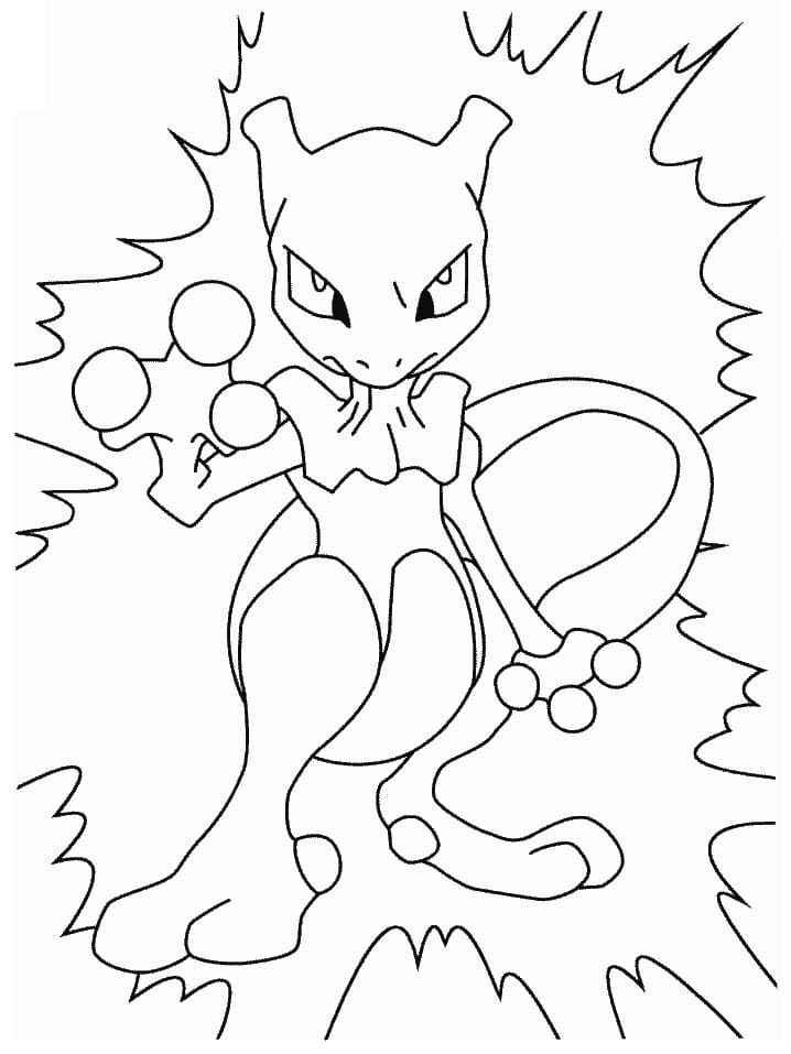 Desenho dePokemon Mewtwo para colorir