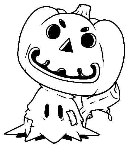 Desenho dePokémon Mimikyu de Halloween para colorir