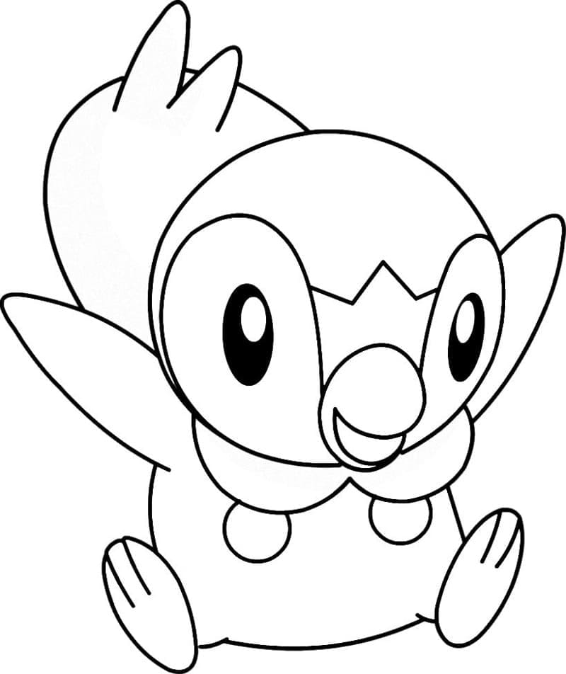 Desenho dePokémon Piplup Grátis Para Crianças para colorir