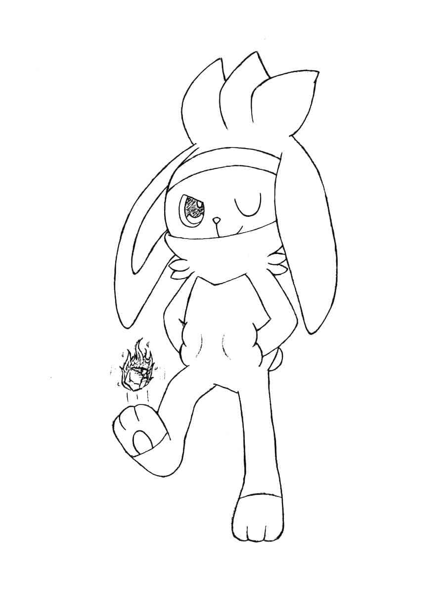 Desenho dePokémon Raboot para colorir