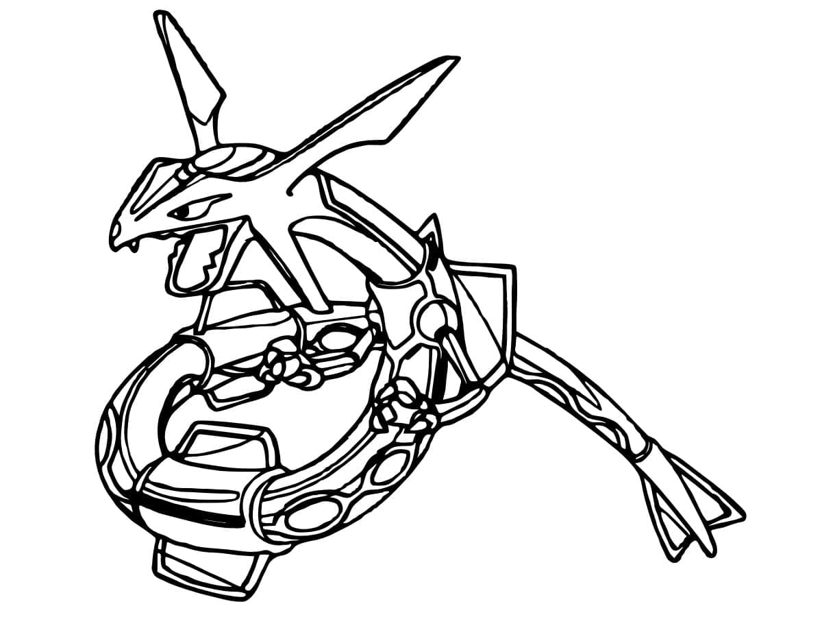 Desenho de Pokemon Rayquaza Grátis para colorir