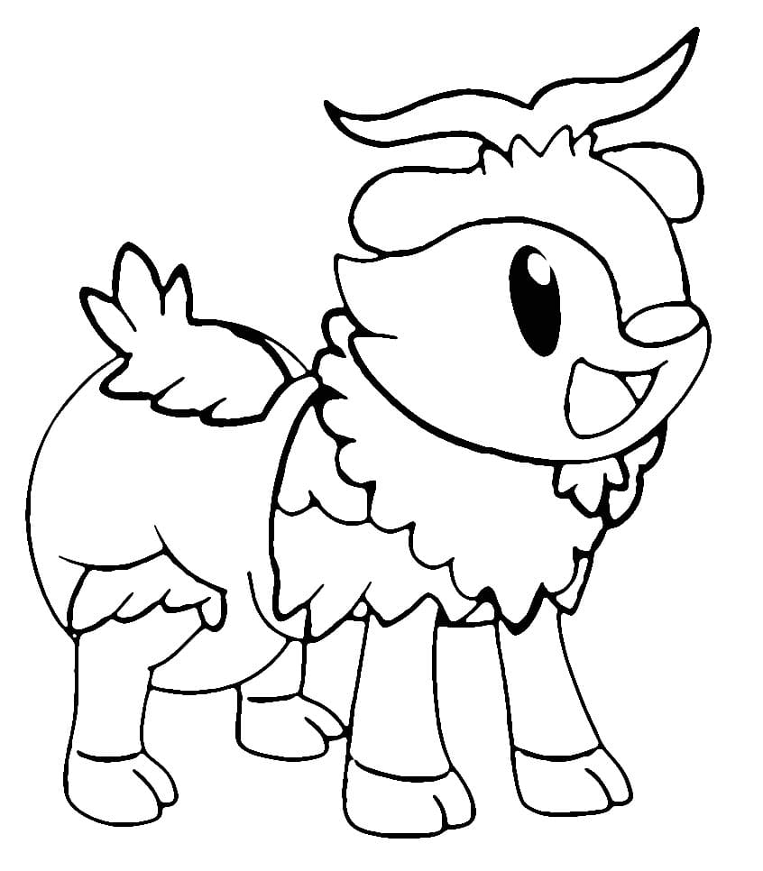 Desenho dePokémon Skiddo Para Crianças para colorir