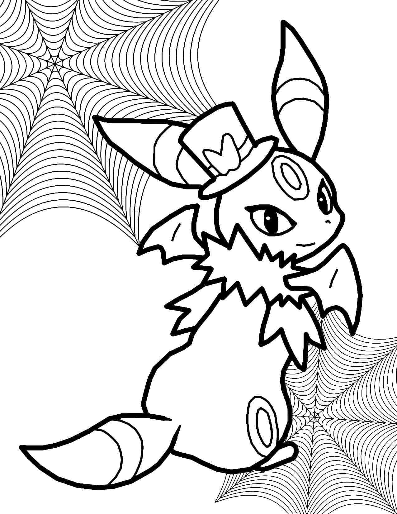 Desenho dePokémon Umbreon de Halloween para colorir