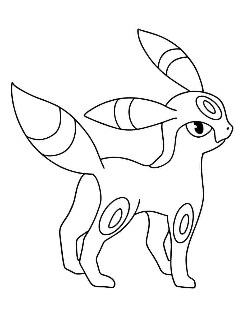 Desenho dePokémon Umbreon Grátis Para Crianças para colorir