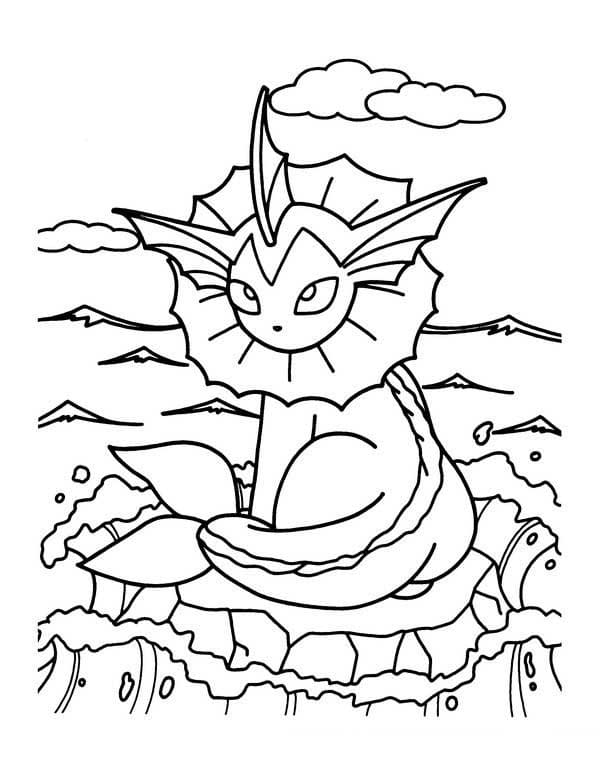 Desenho dePokemon Vaporeon para colorir