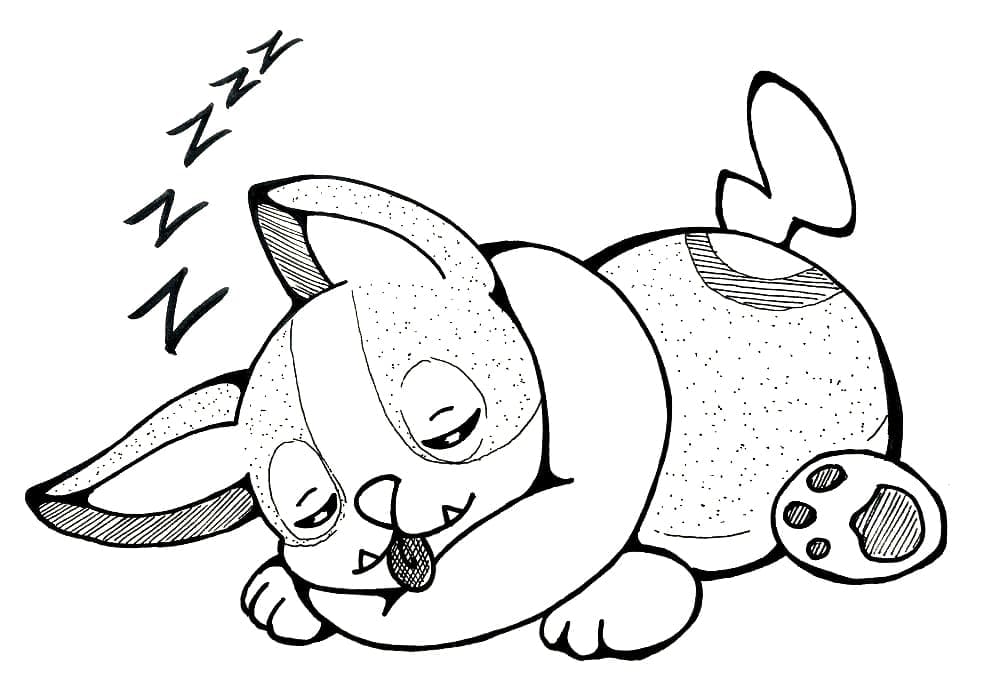 Desenho dePokémon Yamper Dormindo para colorir