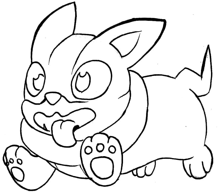 Desenho dePokémon Yamper Engraçado para colorir