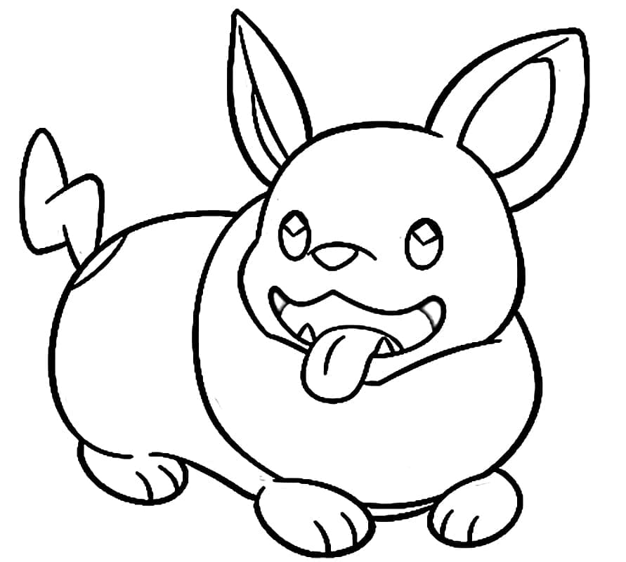 Desenho dePokémon Yamper Feliz para colorir