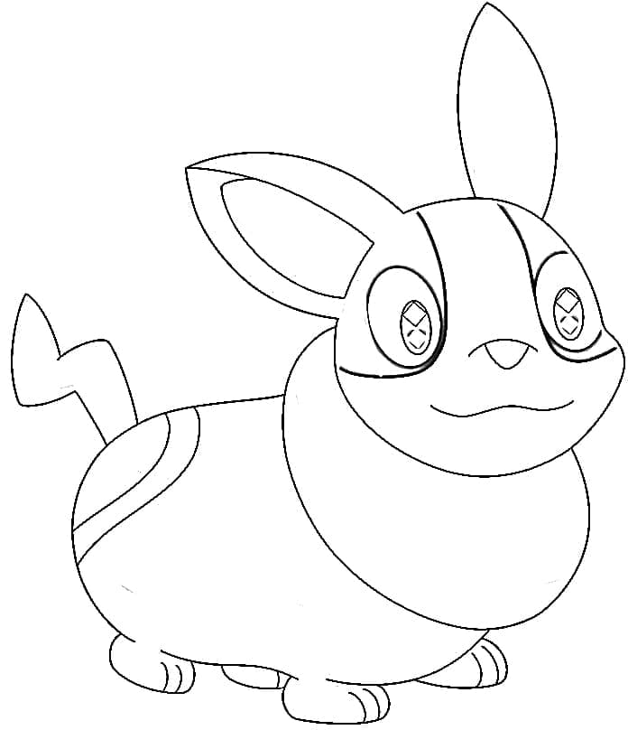 Desenho dePokémon Yamper Sorridente para colorir