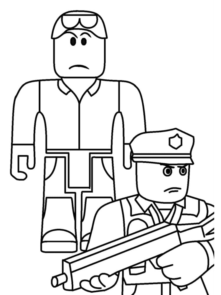 Desenho dePolícia de Roblox para colorir