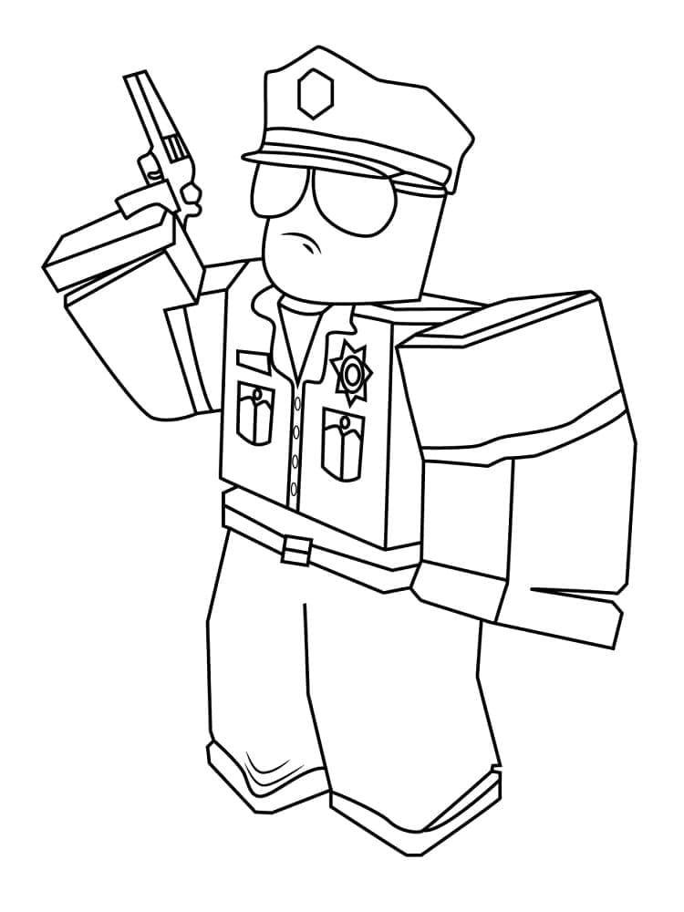 Desenho dePolicial de Roblox para colorir