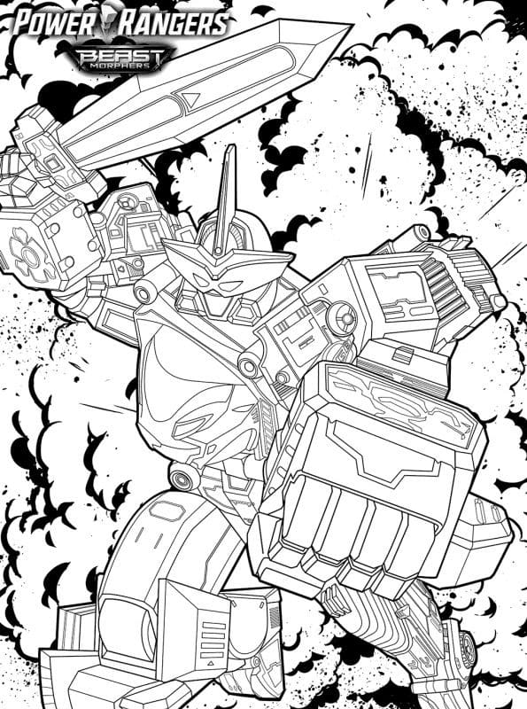 Desenho dePower Rangers Megazord para colorir