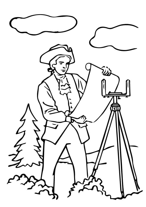 Desenho dePresidente dos Estados Unidos George Washington para colorir